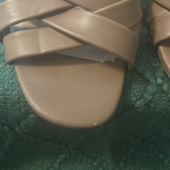 Multi Crisscross Straps Natural Raffia Oval Block Heel Slip On Sandals Size 8 - Picture 11 of 11